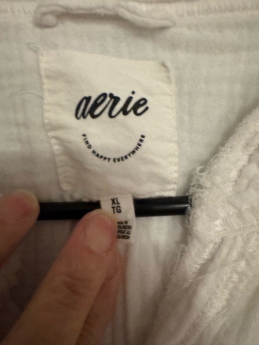 Aerie White Double Gauze Button Front Shirt XL Oversized Beach Cover Up - Picture 4 of 4